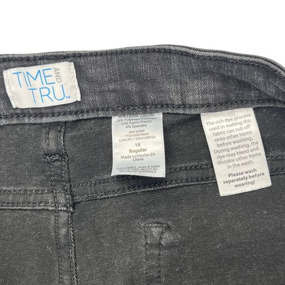 Time And True Jeans 18 Black Denim Casual Everyday Modern High Rise Basic Pants - Picture 8 of 9